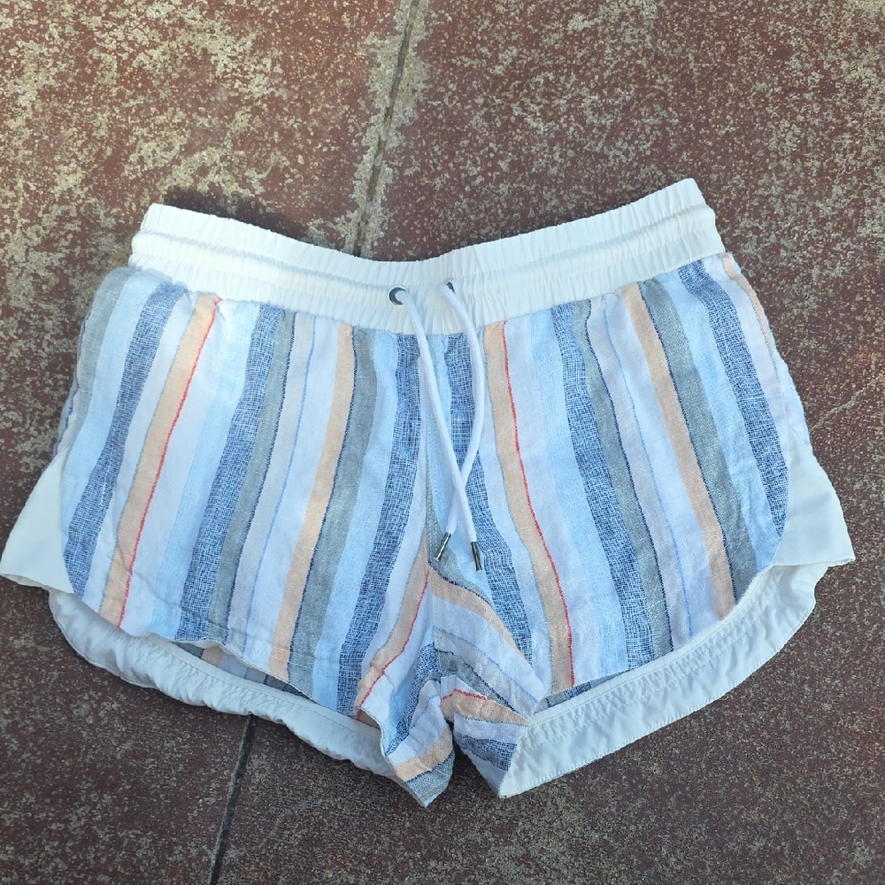 Athleta Blue and Orange Athletic Shorts Elastic Waist 6